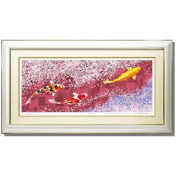 絵画 インテリア 壁掛け 額入り「桜花回遊」淡く繊細に描かれた 絵画 インテリア 壁掛け 額入り「桜花回遊」淡く繊細に描かれた