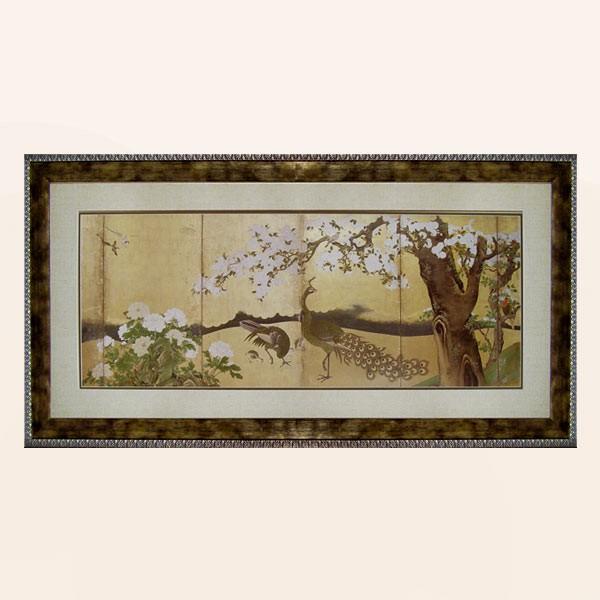 和モダン オリエンタル絵画 櫻と孔雀 狩野 永徳 桜 と くじゃく 豪華で大きなモダンアート作品 和柄 和風 の絵画 リビング 和室 玄関 Wa 002 Ww 347 Art Lab Yahoo 店 通販 Yahoo ショッピング