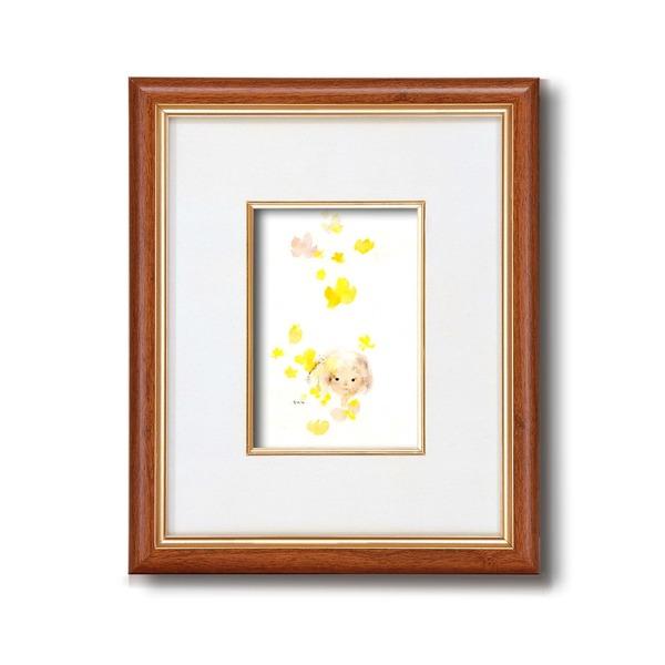 いわさきちひろ 絵画 花の夢(はなのゆめ)壁掛け用 スタンド付き 額入り