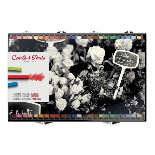 カレ コンテ 48色セット パステル パステル コンテ デッサン スケッチ 絵画 コンテ パステル 010061 画材 ものづくりのアートロコ