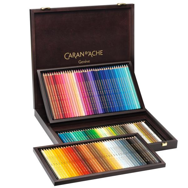 Caran d'Ache Supracolor 水彩色鉛筆80色セット 木箱入り スプラ