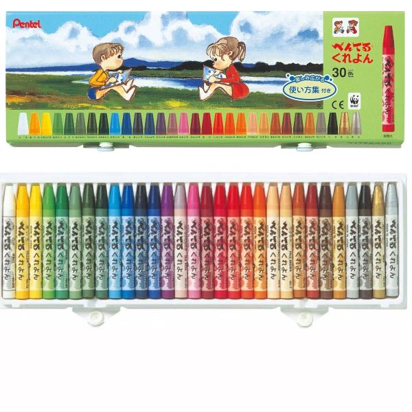 メール便可 ぺんてる ぺんてるくれよん 30色セット Ptcr 30 Pentel 画材 ものづくりのアートロコ 通販 Yahoo ショッピング