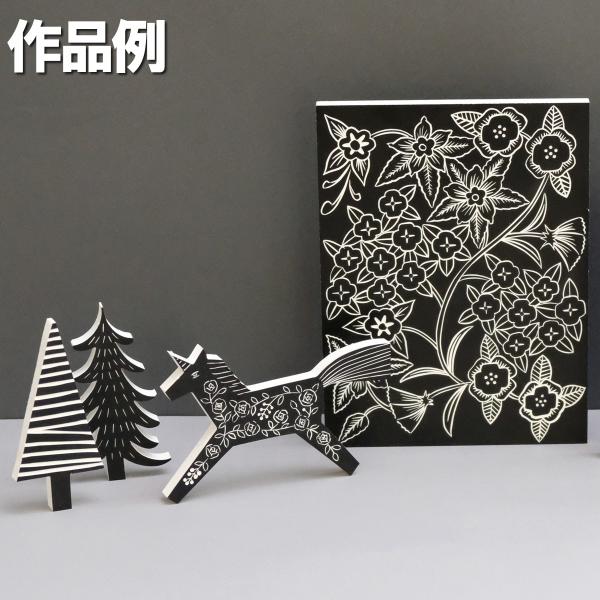 サイズ：倍判 150×200mm 10mm厚 1枚 材質：炭酸カルシウム＋樹脂表面が黒色で内側が白色の彫刻板です。彫ると内側の白色が見え、彫った線が際立って見えます。線彫りするだけで雰囲気のある仕上がりになります。また、裏面は白色なので、深...