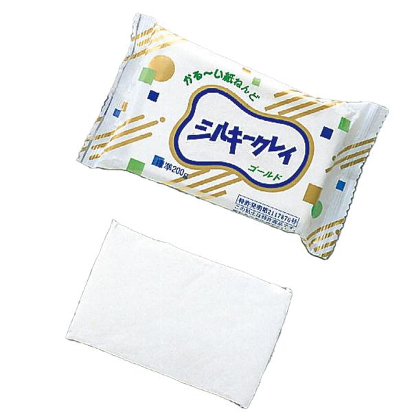 メール便可 ] シルキークレイ 200g ゴールド 【 粘土 造形 紙粘土 軽量