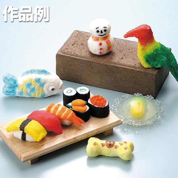 サイズ：110×70×20mm、約200g主成分：せっけん素地(天然油脂を使用)芯材不可この「せっけんねんど」は、イメージとしては固形石鹸が紙粘土のようになった感じです。紙粘土よりも作りやすく、絵の具での着色や練り込みもきれいにできる粘土で...