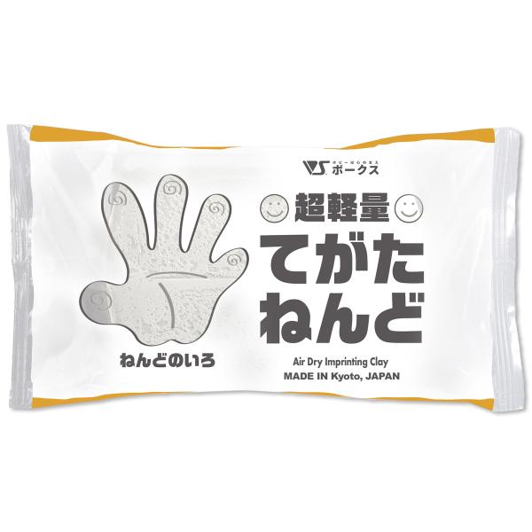 サイズ：約150×100×25mm重量：90g乾燥時間：4〜6日材質：樹脂製微小中空球体、水、合成糊剤、繊維粉、防腐剤色：ホワイト日本製手を汚さずに手形が取れる超軽量粘土です。収縮が少ないので、ほとんどそのままの手の大きさを残すことができま...