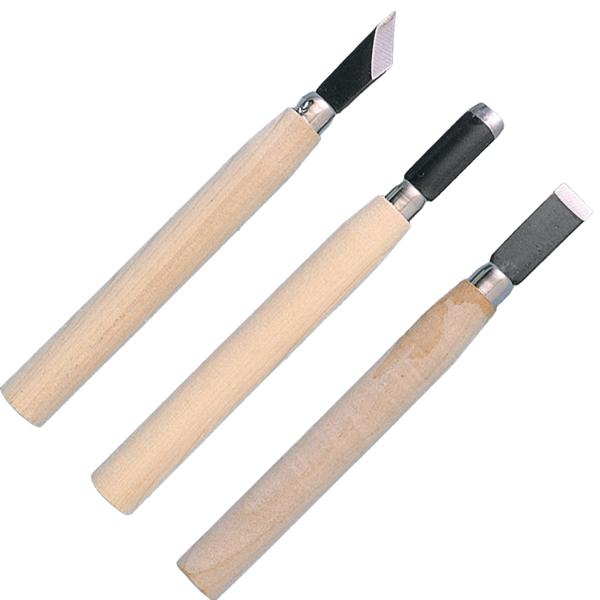 刃幅：10mm 小刀、丸刀、平刀刃幅が広く、石彫素材の彫りに最適の彫刻刀です。石彫用の彫刻は刃先を研ぐ必要がでてくるため、刃先が取り外せるよう柄に接着剤で固定せず、差し込んである仕様です。※柄があると刃先が研げないため作業中の圧力により柄の...