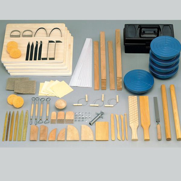 陶芸　道具セット 陶芸用品 道具セット 陶芸用具セット ろくろ付 5人用 : 陶芸.com