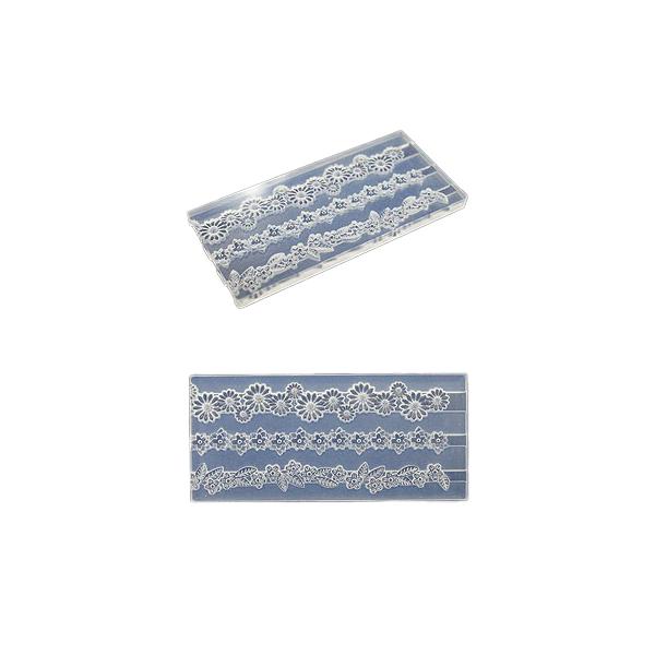 素材：ソフトシリコーンゴムサイズ：約37×85×厚み5mmリングが作れる透明型のシリコンモールドです。透明型なので、粘土の詰め具合も確認しやすく、作品の完成度が高まります。このモールドでは、模様の入っていない方から銀粘土を取り出すことで最大...