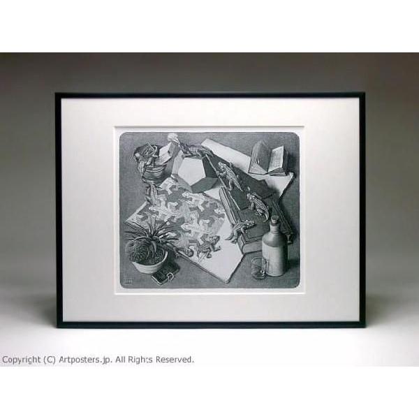 出荷区分B】M.C.エッシャー 爬虫類 額付ポスター Maurits Cornelis