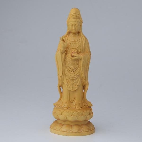 観音菩薩 木彫り 彫刻 柘植木彫り 仏像 : ギャラリーれんげ Yahoo!店