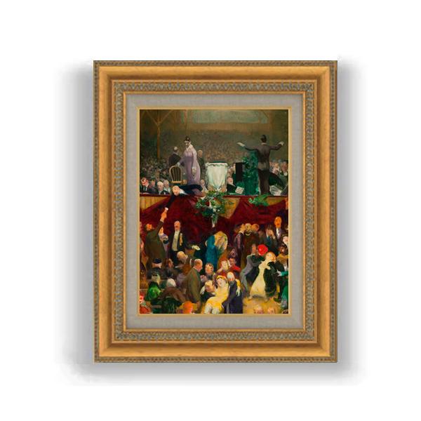 【油絵 直筆仕上げ】ジョージ・ベローズ The Sawdust Trail F4 【額入り】 絵画 販売 4号 油彩 人物画 481×391mm 複製画 送料無料 プレゼント