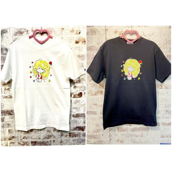 【超希少】水森亜土　Tシャツ　キーホルダー　ハンカチ　VIVAYOU コラボ 水森亜土】半袖Tシャツ「少女柄」綿100％/亜土ちゃん/水森亜土