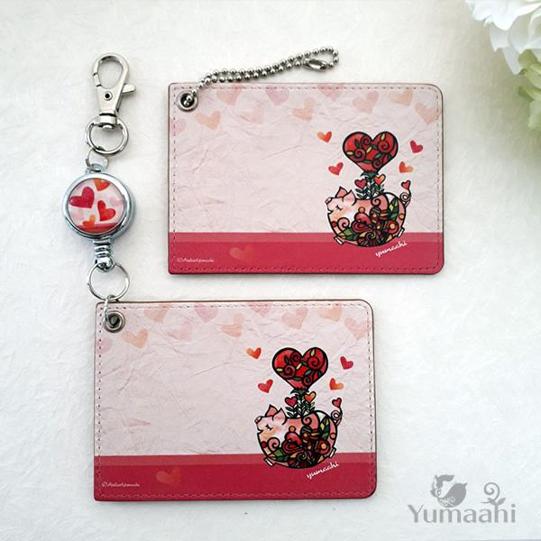 パスケース ハートのこぶた 定期入れ 選べる リール付き ブタ 豚 ぶた ハート かわいい 動物 通勤 通学 不思議の森 Yumaahi 通販 Yahoo ショッピング