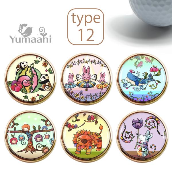 ゴルフマーカー マグネット 磁石入り ゴールド おしゃれ かわいい 動物