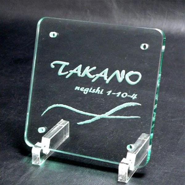 ガラス 表札 GLシリーズ 01L フラットタイプ サイズ200mm×200mm