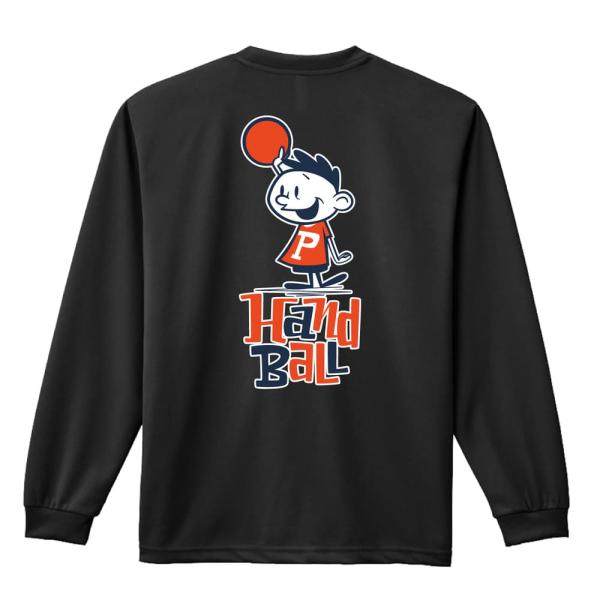 ハンドボール ロンT 長袖Tシャツ メンズ 練習着 「ハンドボールカートゥーン 投げまーす編」 (AW)