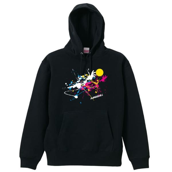 ハンドボール パーカー メンズ ウェア プルオーバー 「ペンキアートな HANDBALL」 (AW)