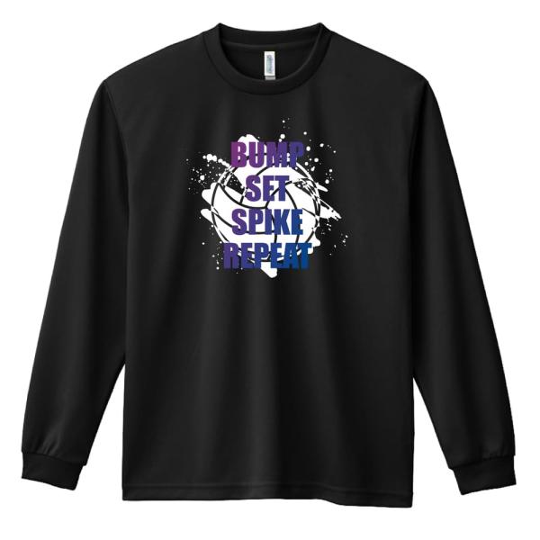 バレーボール ロンT 長袖Tシャツ メンズ 練習着 「BUMP SET SPIKE REPEAT」 (AW)