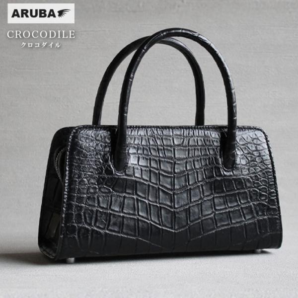 クロコダイル ハンドバッグ 2way ミニ 小さめ バッグ 本革 ワニ革