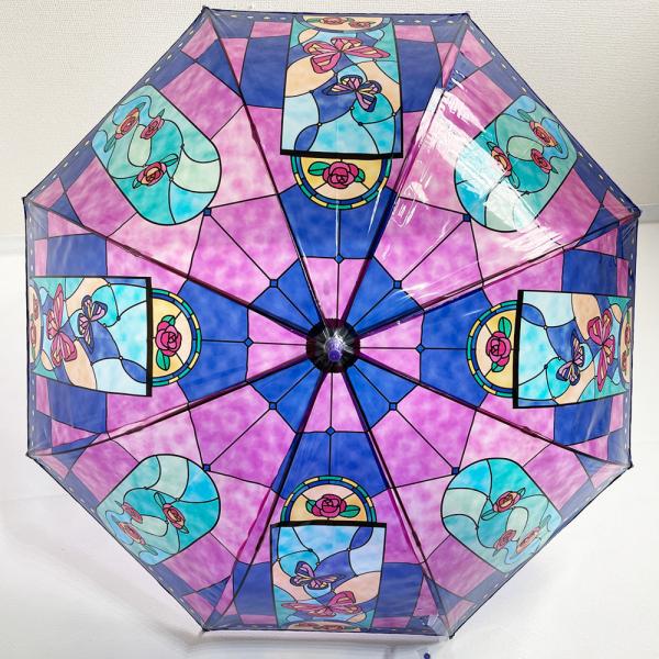 ステンドグラス柄 ビニール傘 薔薇柄 蝶々柄 裾パイピングカラー 同色 手元付き ジャンプ傘 レディース 21 新入荷 Arumoe0296 Arumoe 通販 Yahoo ショッピング