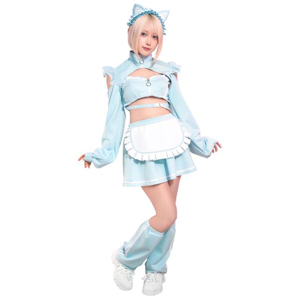 SugarWhip 猫耳ジャージメイド みずいろ コスプレ レディース コスチューム ハロウィン 仮装