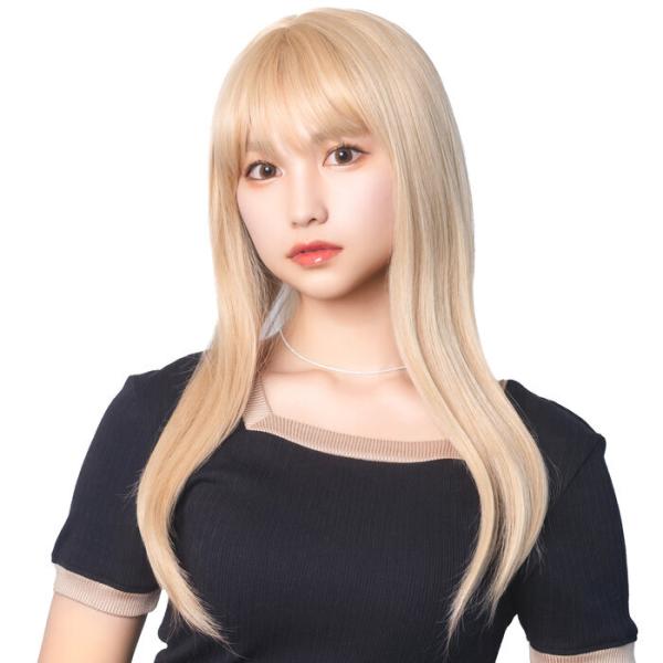 WIGGY RICH ストレートロング ミルクゴールド ウィッグ 耐熱ファイバー インスタ映え 推し