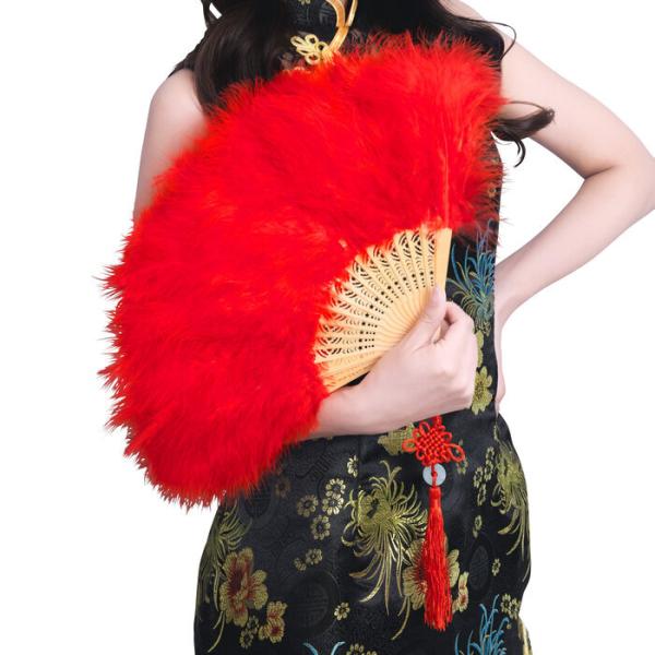 羽扇子RICH レッド 仮装 変装 コスプレ  バブル チャイナドレス ボディコン チャイナ服 仮装 お立ち台