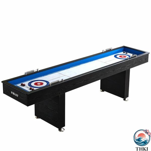 大人も夢中になる本格派！卓上カーリングゲームテーブル（274×61×76.5cm）親子レジャー団体研修パーティーに最適家庭でもオフィスでも、本格的なカーリングを手軽に楽しめる「卓上カーリングゲーム」が登場！実際のカーリングの滑りを再現した特...