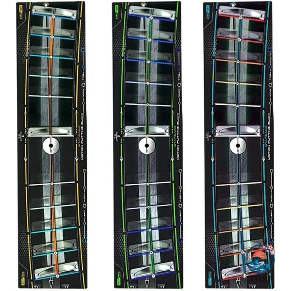 パター練習マット 右利き用 パター矯正器具 ストロークテンプレート  ３種類タイプセット パター練習用マット ダイナミックプッシュロッドガイドパッド
