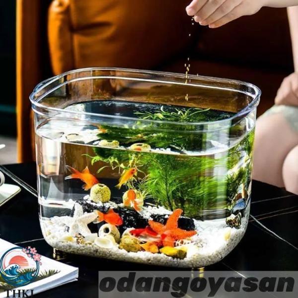金魚鉢 水槽 飼育水槽 PET素材 透明アクリル 観葉植物 インテリア 容器 テーブル アクアリウム ボウル プラスチック メダカ 鉢 容 通気性 排水性