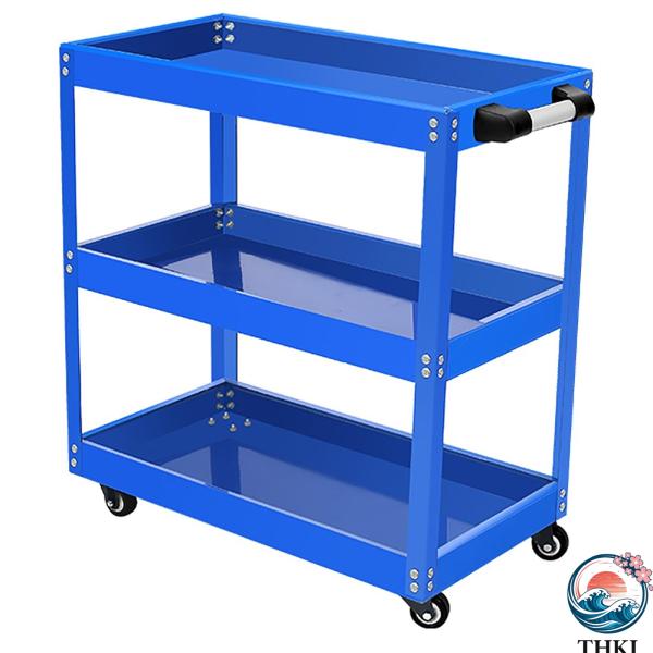 ツールカート 3段 工具ワゴン 整備用ワゴン ツールワゴン 高さ調節可能  DIY 耐荷重450KG 幅710×奥行355×高さ730mm 回転キャスター付き 工具カート