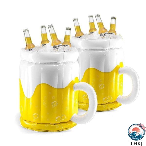 ビールジョッキクーラー、PVCインフレータブルアイスバケット、屋外プールパーティー用品、バーベキュー、ビーチパーティー用のインフレータブルビールジョッキ