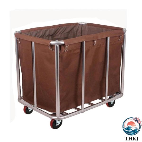 【ホテルリネンカートの素材】ホテルリネンカート高品質のステンレス鋼を採用し、耐食性に優れ、湿気の多い環境でも長期間使用できます、布製バッグは高品質のオックスフォード生地を採用し、防水性と耐久性に優れ、より多くの物を収納できます。【ランドリー...