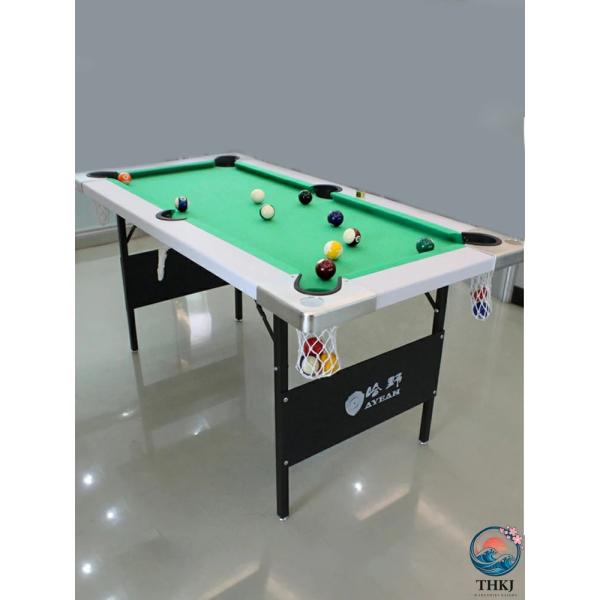 商品名：家庭用小型折りたたみ式ビリヤード台子供用卓球台室内スヌーカー台（1.53m）商品説明：このビリヤード台は、家族全員が楽しめる多機能の卓球台です。1.53mのサイズは子供にもぴったりで、室内で快適に使用できます。卓球とビリヤード、スヌ...