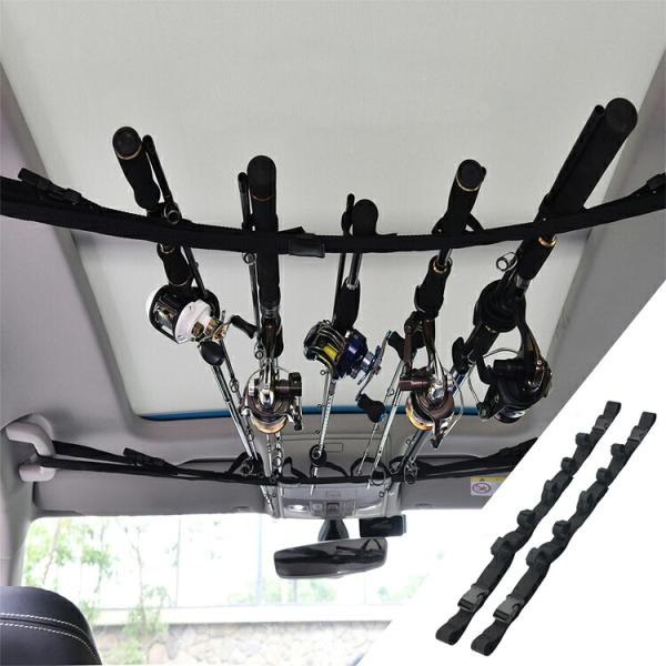 ロッドキャリー ロッドホルダー 車 車用品 最大５本まで収納可能 ナイロン ロッドホルダー 釣り竿収納 釣り道具 ロッドキャリー ロッドキーパーベルト マジ