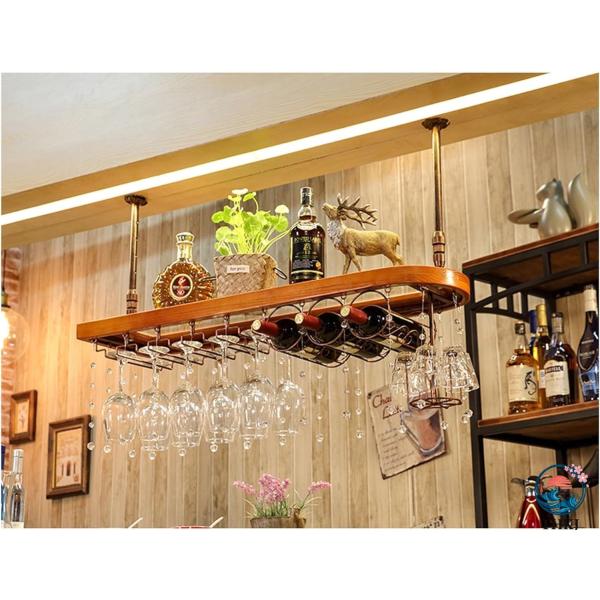 色:Walnut colorサイズ:120*28cm? 【斬新なデザイン】リキュールシェルフは無垢材のフレームで作られており、ラミネートの中心にはガラスがはめ込まれており、耐久性があり、磨耗に強いです。パッケージにはクリスタルペンダントの装...