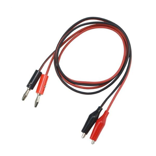 ・赤黒のワニ口クリップ（みのむしクリップ）と4mmバナナプラグが付いた高品質テストリードケーブルです。・長さは約90cmで、電子工作や電気実験、DIY電気、導通確認、電圧測定、電流測定、電子部品のチェックに幅広く利用できます。・赤黒のケーブ...