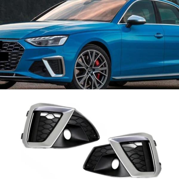 フォグランプカバー 2020-2023 アウディ A4/S4 用 外装 フロントフォグライトカバー フォグランプフレーム装飾ステッカー 外装アクセサリー ABS