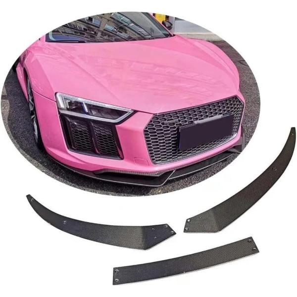 車のフロントバンパーリップスポイラースプリッターアウディ R8 V10 Gen 2 2ドアクーペスパイダーコンバーチブル 2016 2017 2018 用、ボデ