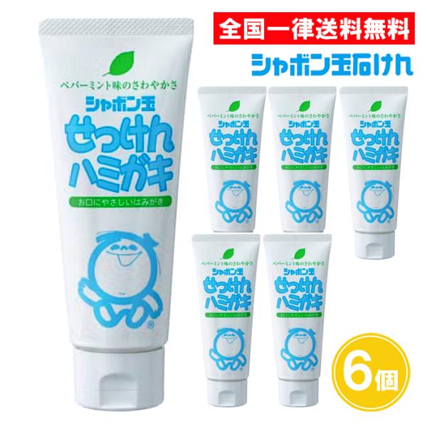 【名称】シャボン玉 せっけんハミガキ （リニューアル品）口の中で泡立ちすぎないので、しっかりブラッシングできます。【内容量】140g×6個【成分】商品説明欄に記載【注意事項】商品に記載の使用上の注意をよく読んでご使用ください。【生産国】日本...