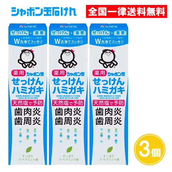 シャボン玉 薬用せっけんハミガキ 80g 3個セット