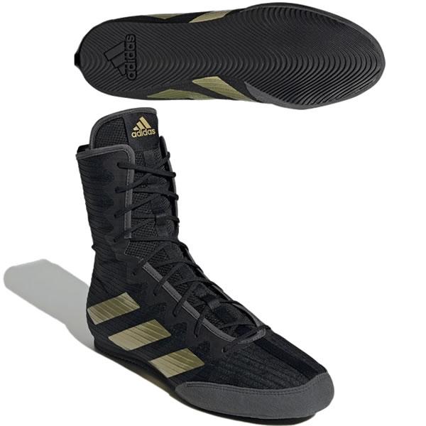 adidas ボクシングシューズ BOX HOG4 GZ6116 サイズ26 Adidas Box Hog 4 Black Metallic Gold Boxing Shoes GZ6116 Men's