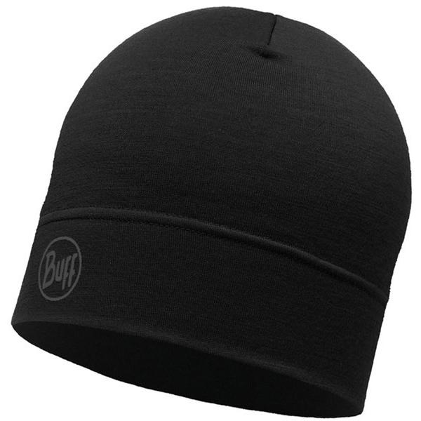 Buffiotj@214980@jO@Lbv@LIGHTWEIGHT MERINO WOOL HAT SOLID BLACK@20SS