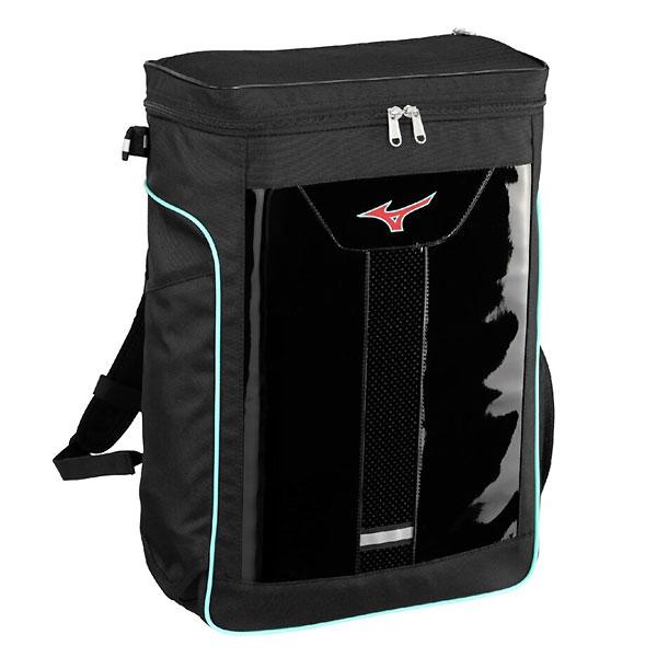 【メーカー】ミズノ（MIZUNO）【カテゴリー】野球【分類】バッグ【商品説明】大人気のバックパック、アメリカンカラーで登場。再起反射テープ配置。【カラー・仕様・サイズ】カラー：92（ブラック×ターコイズ）素材：ポリエステル/合成皮革サイズ：...