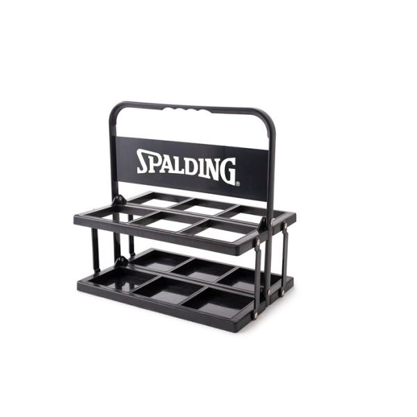 【メーカー】SPALDING（スポルディング）【カテゴリー】バスケットボール【分類】アクセサリー【商品説明】スクイズボトルを収納、持ち運びできるキャリーラック。6個用（ボトル別売り）【カラー・仕様・サイズ】カラー：ブラック×ホワイト素材：ポ...