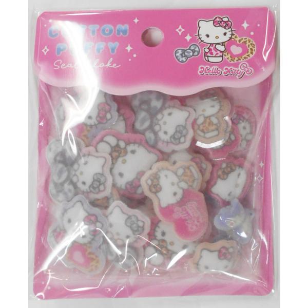 ハローキティ　コットンパフィーシールフレーク　レオパードギャル　139407