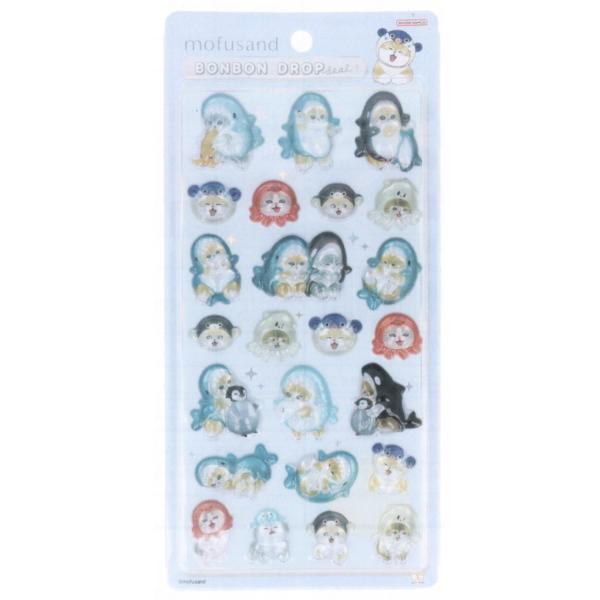 希少 正規品　モフサンド ボンボンドロップシール等4種　星座ホログラムカード2枚 サンスター文具 mofusand モフサンド ボンボンドロップシール mofusand