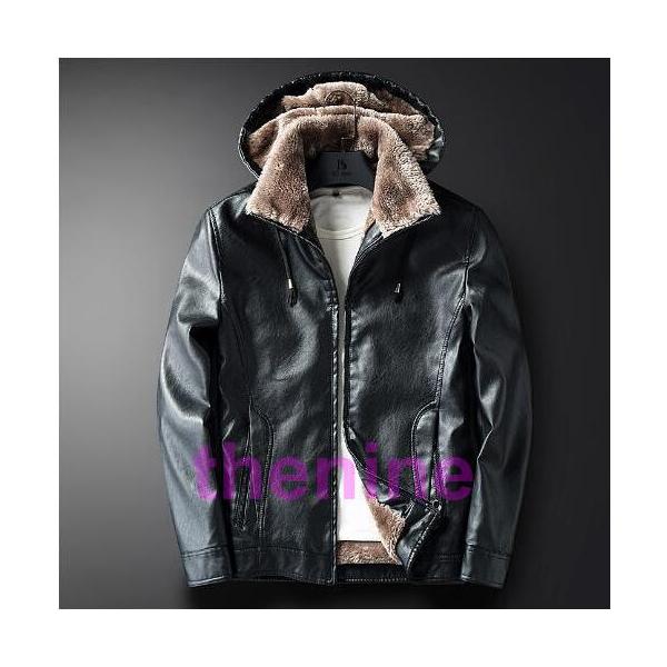 レザージャケット メンズ ライダースジャケット 革ジャン 裏ボア 厚手