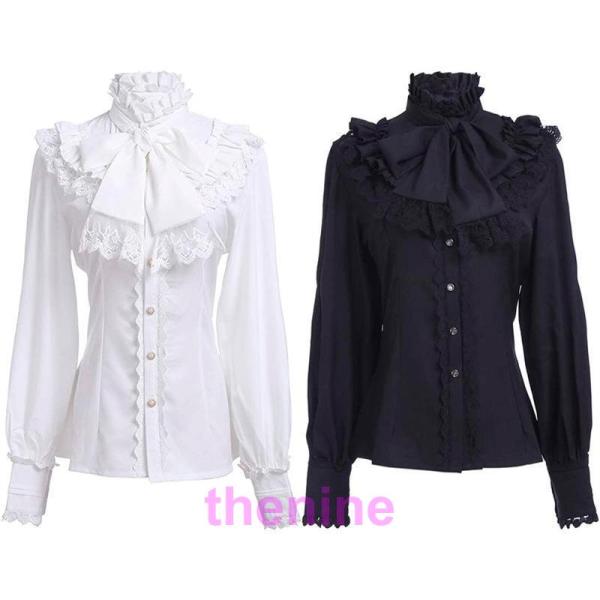 BODY LINE ゴスロリ・ロリータ　ブラウス　リボン付　ブラック　フリル ボディライン BODY LINE♡新品未使用 ロリータブラウス フリル